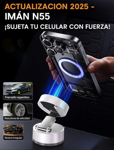 Soporte Magnético Premium 360° con Succión al Vacío y Súper Imán