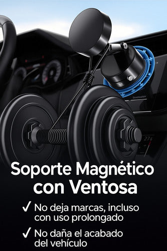 Soporte Magnético Premium 360° con Succión al Vacío y Súper Imán