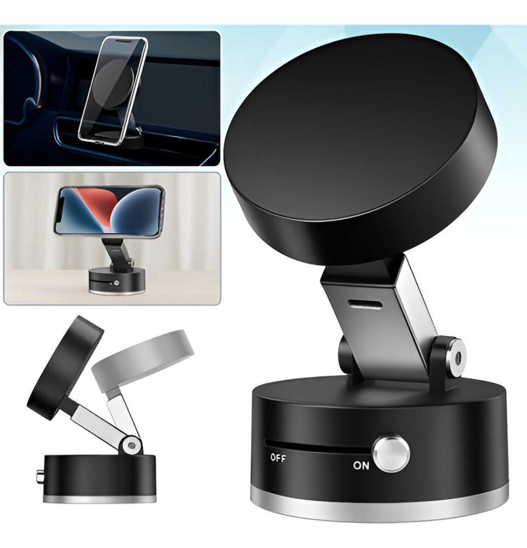 Soporte Magnético Premium 360° con Succión al Vacío y Súper Imán